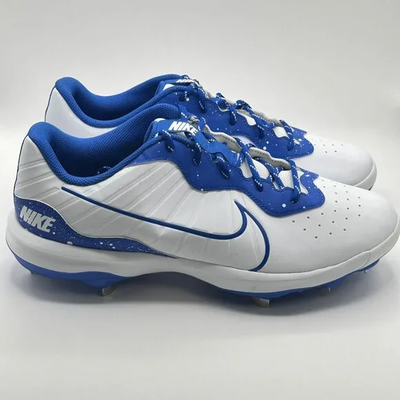 Men's Nike Alpha Huarache Varsity 4 Low White/Hyper Royal DJ6516-102 Size 13 NEW - Picture 3 of 8